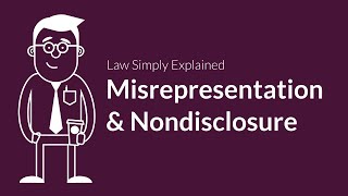 Misrepresentation and Nondisclosure  Contracts  Defenses amp Excuses [upl. by Giguere465]