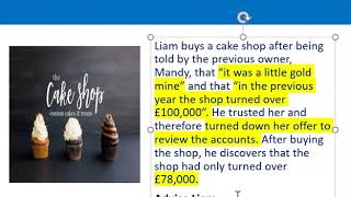 How to apply misrepresentation Liam cupcake scenario [upl. by Araj]