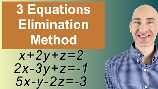 Solving Systems of 3 Equations Elimination [upl. by Jobi]