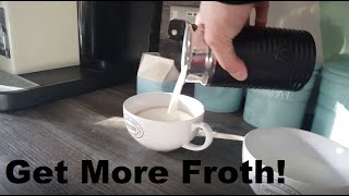 How to Get More Froth from Your Nespresso Coffee Aeroccino  Nespresso tips and help [upl. by Aikrehs]